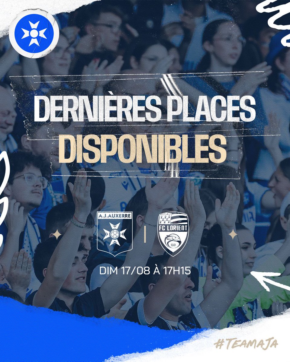 🔥 𝑷𝒓𝒆𝒎𝒊𝒆𝒓 𝒈𝒖𝒊𝒄𝒉𝒆𝒕𝒔 𝒇𝒆𝒓𝒎𝒆́𝒔 𝒆𝒏 𝒂𝒑𝒑𝒓𝒐𝒄𝒉𝒆 ! 🏟️

La #TeamAJA, le retour de la <a href="/Ligue1/">Ligue 1 McDonald's</a> à l’Abbé Deschamps approche à grands pas 🏠

⌛ C’est le moment de réserver vos places parmi les 5⃣0⃣0⃣ restantes !

🎟️ Rendez-vous sur billetterie.aja.fr