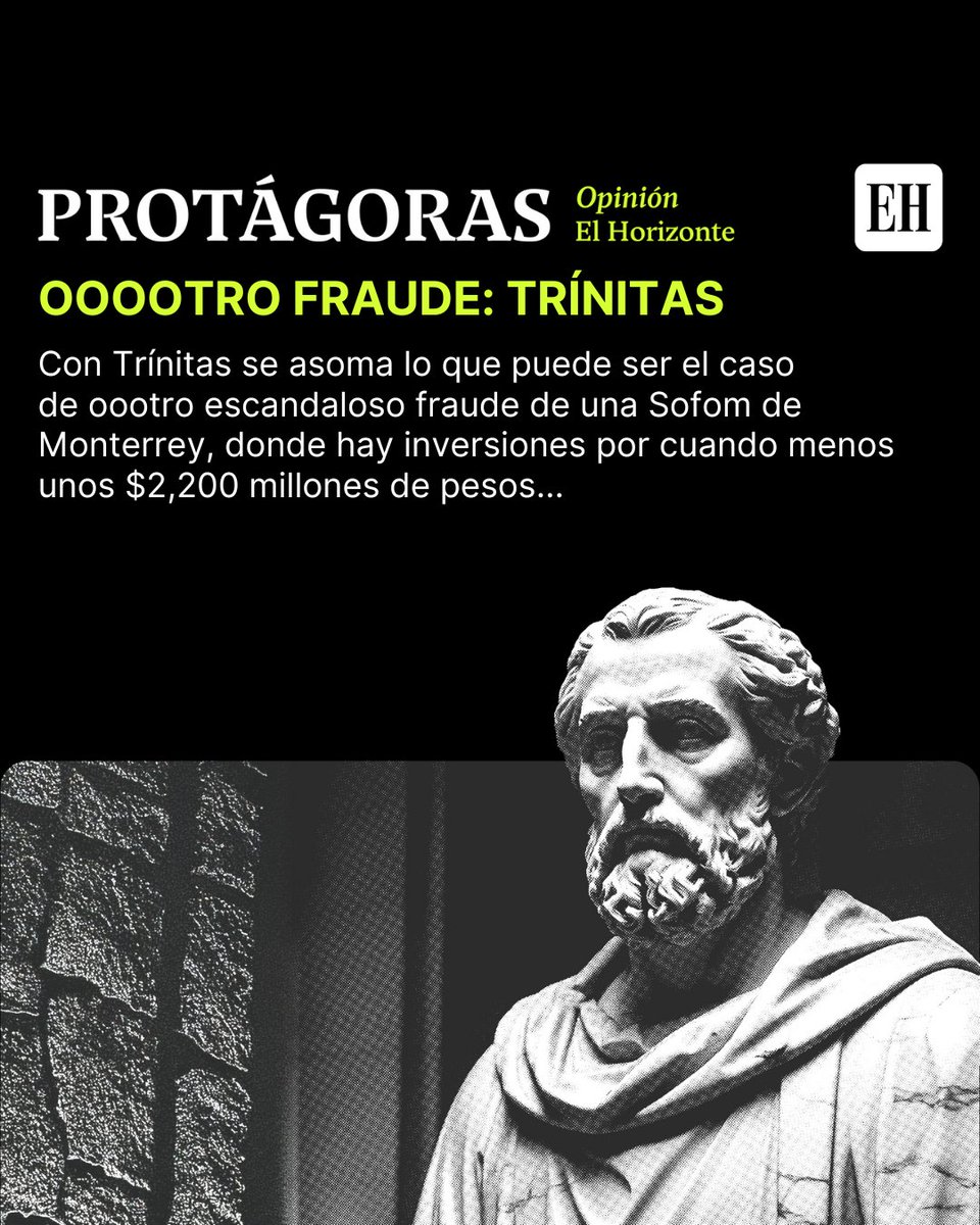 ElHorizontemx's tweet image. 🏛️Andan diciendo que el que ya se “juyó” para Estados Unidos, es el dueño de la financiera #Trínitas, el regio Jorge Olvera Rodarte...

Con Trínitas se asoma lo que puede ser el caso de oootro escandaloso fraude de una Sofom de #Monterrey, donde hay inversiones por cuando menos