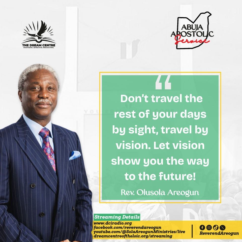 1️⃣ TRAVEL BY VISION, NOT SIGHT
Beloved,
Don’t travel the rest of your days by sight — travel by vision. Sight shows you what is; vision shows you what can be!
📖 “Where there is no vision, the people perish…” — Proverbs 29:18
Your sight is limited to the present. Vision pulls