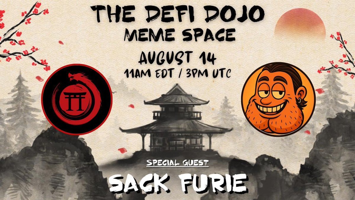 The DeFi Dojo (@defidojo_) on Twitter photo <a href="/Sackfurie/">SACK FURIE</a> <a href="/Mystik_Crypto/">Mystic Crypto | Crypto VC and AMA Host</a> LINKS
🌐 sackfurie.com
✉️ t.me/SackFurieOffic…
❌ x.com/Sackfurie
CA: 0xb8c14c3d478fed09cbd443ad2581415f33f220ba
Set reminder and join HERE ➡️ x.com/i/spaces/1zqKV… <a href="/Sackfurie/">SACK FURIE</a> <a href="/Mystik_Crypto/">Mystic Crypto | Crypto VC and AMA Host</a> LINKS
🌐 sackfurie.com
✉️ t.me/SackFurieOffic…
❌ x.com/Sackfurie
CA: 0xb8c14c3d478fed09cbd443ad2581415f33f220ba
Set reminder and join HERE ➡️ x.com/i/spaces/1zqKV…