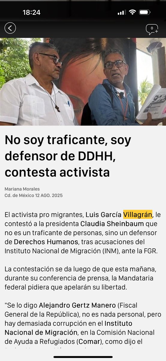 Desde Tapachula, Chiapas, el activista pro migrantes, Luis García Villagrán, le contestó a la presidenta Claudia Sheinbaum que no es un traficante de personas, sino un defensor de Derechos Humanos, tras acusaciones del <a href="/INAMI_mx/">INM</a> ante la <a href="/FGRMexico/">FGR México</a>