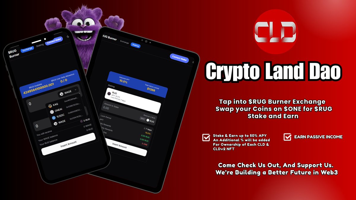 UPDATE 📣

Weekly <a href="/Crypto_Land_DAO/">Crypto_Land_DAO 🛡🗡</a> Rewards have [ NOW ] Been Sent out From #CLD Multisig

400,000 $WAGE To Our Much Appreciated Delegators 
Stake $ONE [ NOW ]
#CLDValidator
👇
staking.harmony.one/validators/mai…
&amp;
$WAGE To our #10xBenifits Members 
Learn More
👇
youtu.be/eHCvesQv_K0