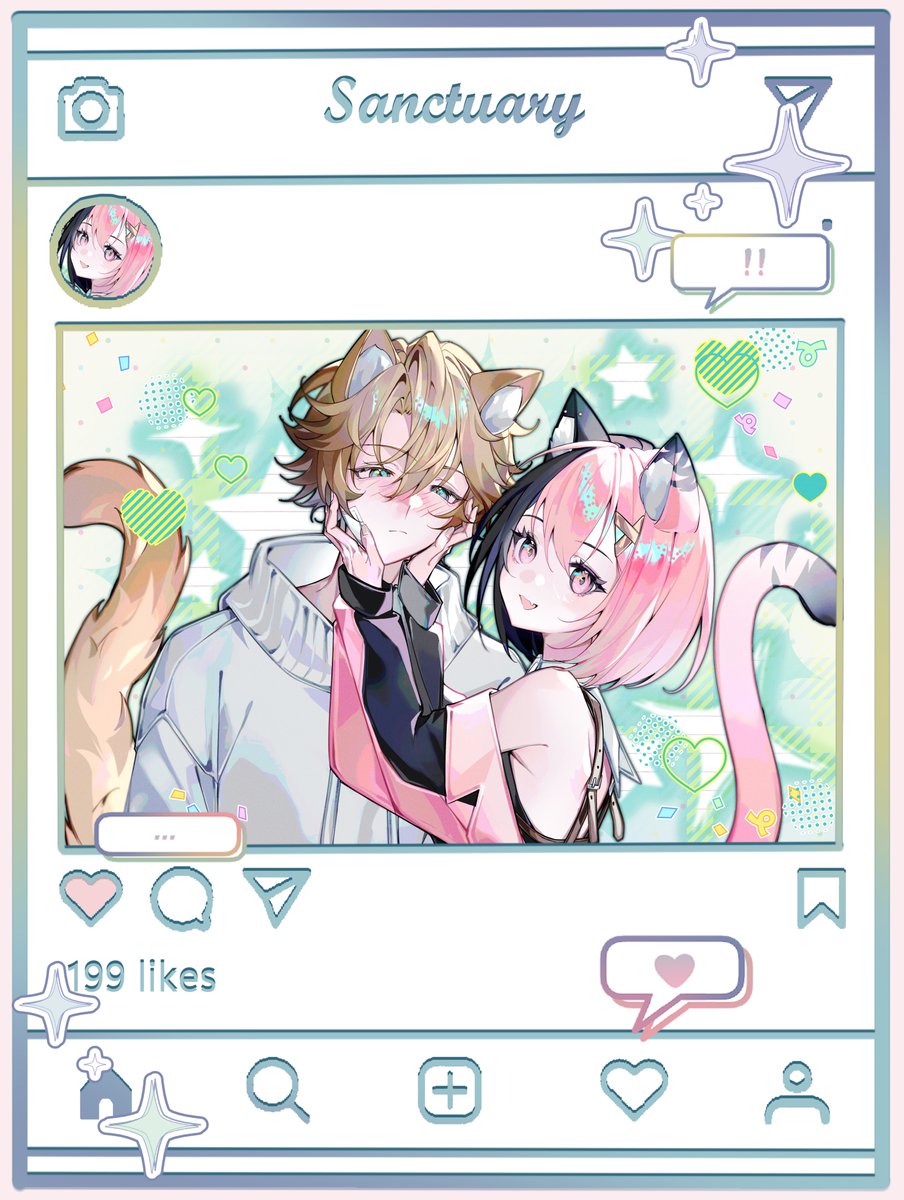 rd_Xyza's tweet photo. ‘Filter No. 9’
Crispy: Did you just...ask him for a photo???
Mau: I DID! It was the best day ever!
#AzeruArt #CatboyOC #CommissionedArt
🎨@MellowKiyu https://t.co/Du4TgTr7NC