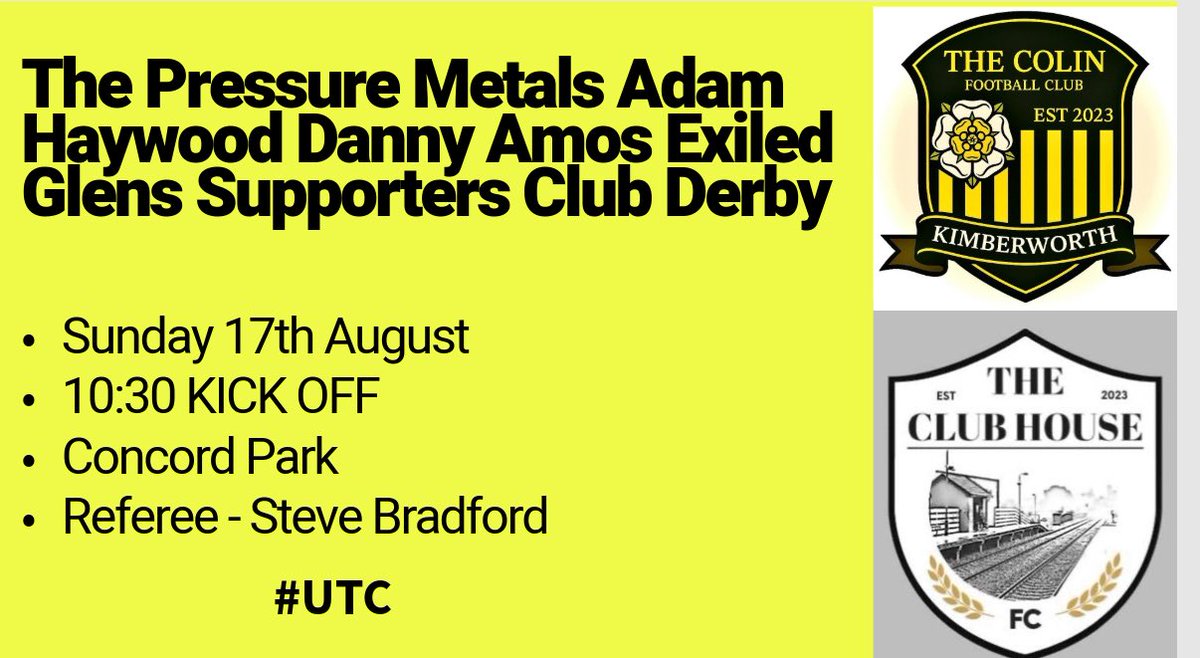 Two years in the making. 

Four days to go until our toughest test of our pre season campaign so far as we face back to back RDSL division winners <a href="/Clubhouse_FC/">The Clubhouse FC</a> 🤝

#UTC 

🟡⚫️🟡⚫️