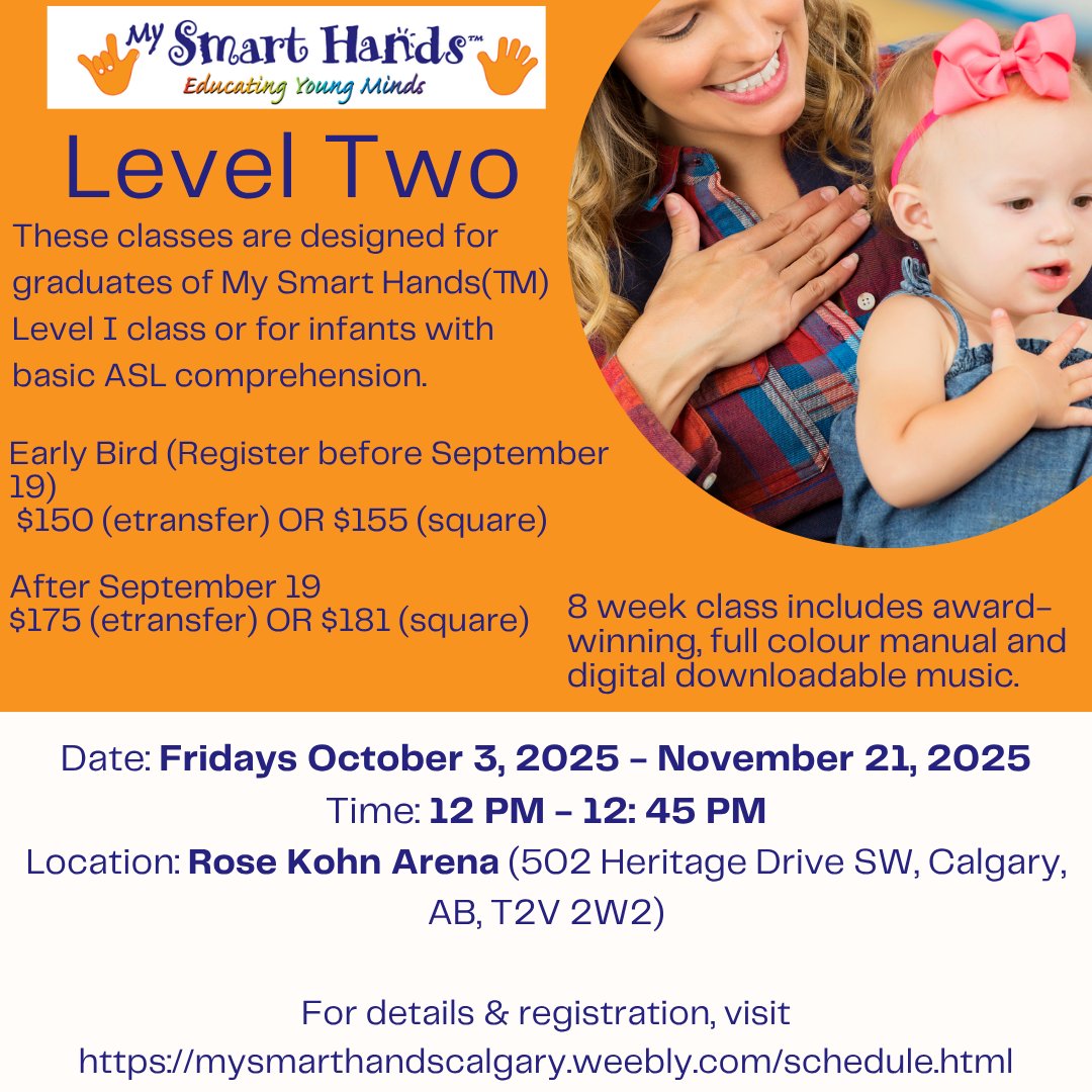 MySmartHandsLP's tweet image. New classes start in October!  Register before September 19 to take advantage of the Early Bird price. 

Email laurap@mysmarthands.com or visit
mysmarthandscalgary.weebly.com/schedule.html#/ to register!

#babysignlanguage #babysigning #babysign
#babysigns #calgary #music #singing
#singingandsigning