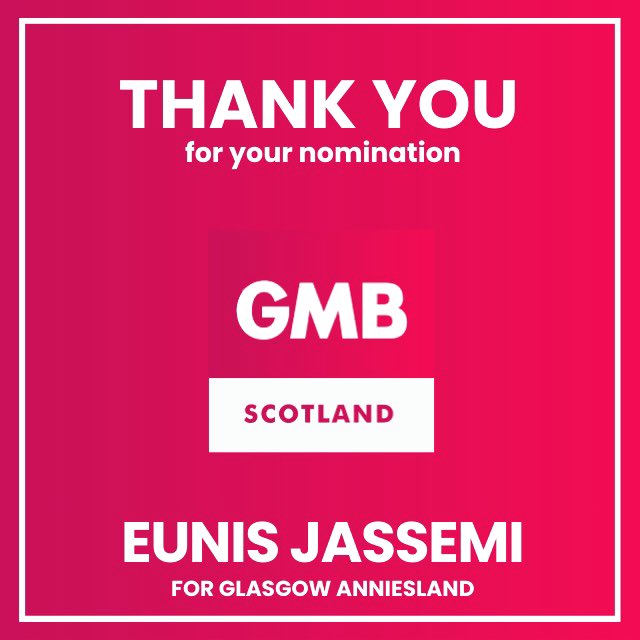 🌹✊ Delighted to have the endorsement of <a href="/GMBScotOrg/">GMB Scotland</a> in my campaign to be Scottish Labour’s candidate for Glasgow Anniesland.

As a proud GMB member, I’ll always stand up for fair pay, safe working conditions, and respect in every workplace.