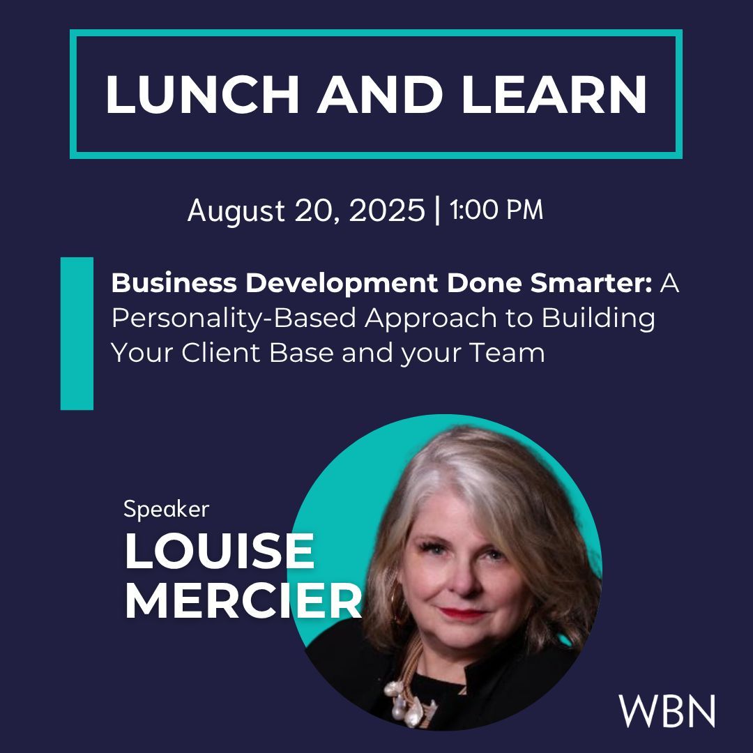 Boost Your Win Rate: Business Growth Strategies with Louise Mercier

Learn how to sharpen your strategic approach to business development and set your business up for scalable growth.

📅 August 20
🕛 1:00 PM
📍 Zoom

🔗 Register now: wbn.wildapricot.org/event-6122563

#WBNinspired