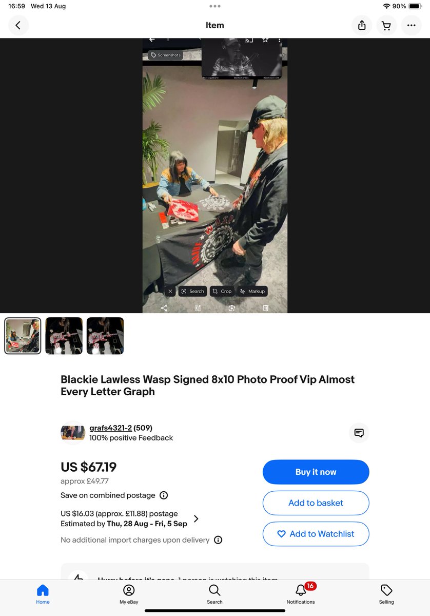 Beware of this fake crap. EBay sellers, in this case grafs4321-2 showing a vip picture Blackie signing completely different items as proof for the fakes they are selling. #buyerbeware #blackielawless #wasp #fake #ebay