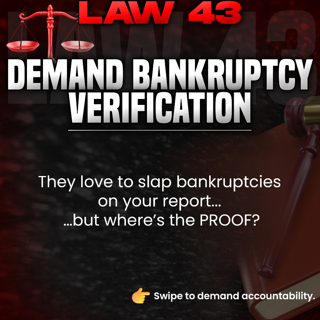 DaraineD's tweet image. If the credit bureaus can’t prove your bankruptcy with records from the court, they must delete it. 15 USC 1681i is your leverage. No proof = no bankruptcy. Comment or Text “CHALLENGE” or “LAWS” to 917-993-5238 to get started.

#ConsumerLaw #CreditRepair #DeleteNegativeItems
