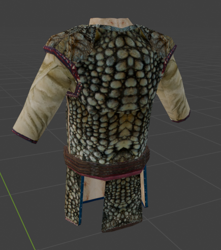 dinosaur hide armor coming along