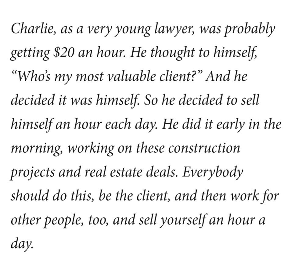 InvestingCanons's tweet photo. Warren Buffett with the most important idea for the rest of 2025:

"Sell Yourself an Hour"

Buffett tells the story of a young Charlie Munger: https://t.co/CfoyAy82Vd