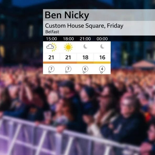 barrabest's tweet photo. โ๏ธ BELFAST is getting a Greatest Hits weekend!
๐ง Fri: Ben Nicky โ On a High under sunny skies
๐ค Sat: Stiff Little Fingers โ Alternative Ulster, no rain
๐ Sun: Texas โ Say What You Want, itโs all SUN ๐
#Belfast #CustomHouseSquare https://t.co/DXYWORrFto