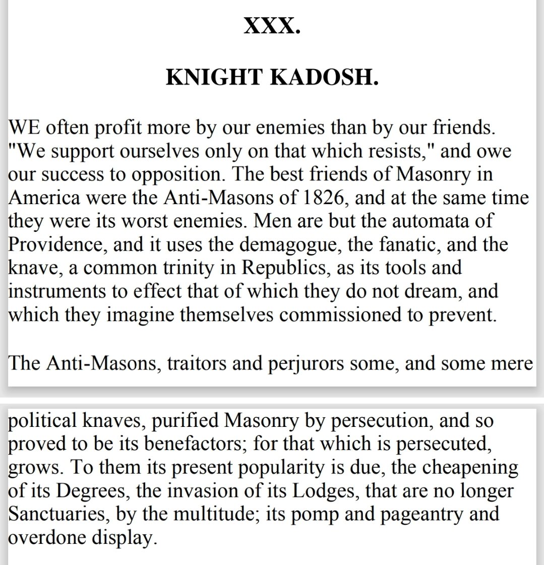 Golden_nuggiez's tweet image. &quot;We often profit more from our enemies than our friends&quot;.

&quot;We support ourselves on that which resists&quot;.

Albert Pike describing how the Anti-Masons &quot;purified Masonry by persecution, and proved to be its biggest benefactors&quot;, as &quot;that which is persecuted, grows&quot;.

#dialectics