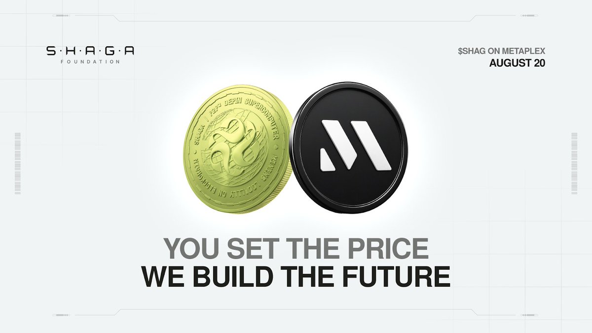 Shaga Foundation (@shagafdn) on Twitter photo $SHAG drops August 20th. Powered by <a href="/metaplex/">Metaplex 🦾</a> Genesis🔥
This launch is a historic moment for our community having achieved 200k+ hours streamed, 420K+ wallets connected, and 790k+ users waitlisted globally.
Let’s make it official. See you August 20th! ☁️🎮 $SHAG drops August 20th. Powered by <a href="/metaplex/">Metaplex 🦾</a> Genesis🔥
This launch is a historic moment for our community having achieved 200k+ hours streamed, 420K+ wallets connected, and 790k+ users waitlisted globally.
Let’s make it official. See you August 20th! ☁️🎮