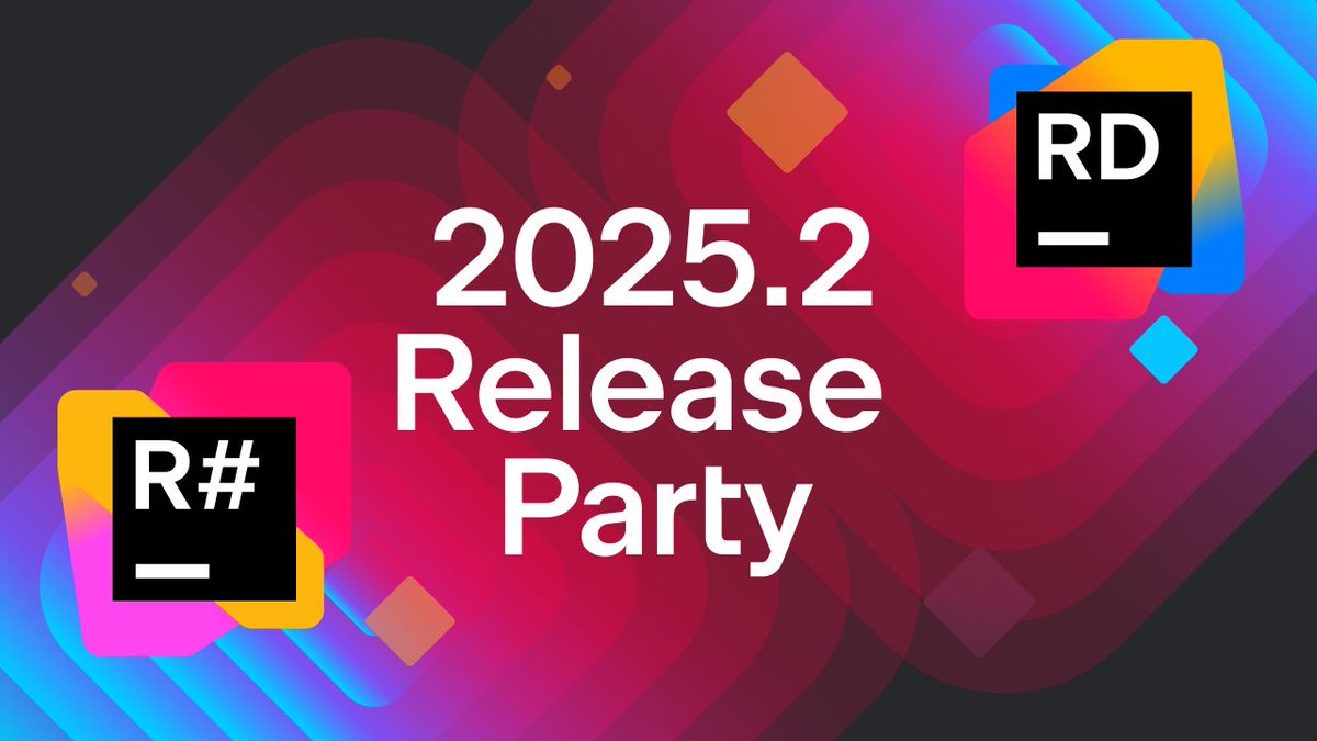 ReSharper and Rider 2025.2 release party is incoming! 😃 

📅 August 20, Wed, 3pm UTC
🗣️ Our .NET Advocates and Friends
🎁 Lots of new features!
🤔 Bring all your questions!

#dotnet #devtools #ai #csharp #fsharp #ama
youtube.com/live/_jQG1WAci…