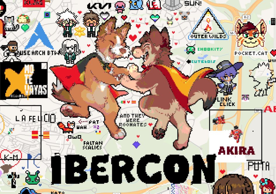 🇬🇧 Adri and Bobi are now finished in wplace.live! Thanks to your help we left our mark in Madrid, symbolizing the union of Portugal and Spain communities.

September is close, and it comes with some news for Ibercon 2026...👀
