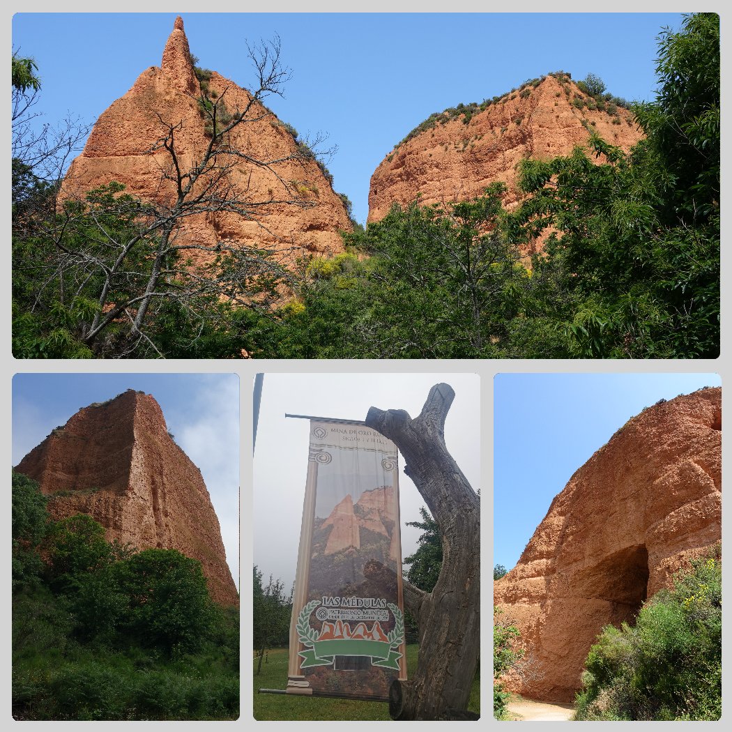 KatySnchez's tweet photo. Las Médulas Patrimonio de la Humanidad.  Tantas ganas de visitarlo y tuve la suerte de hacerlo antes de ésta irreparable catástrofe. Todo el vergel carbonizado #Medulas #elbierzo #Leon #fuego
La segunda foto es de la agencia EFE
https://t.co/DGBlJy4eTQ https://t.co/GTFlubQDOL