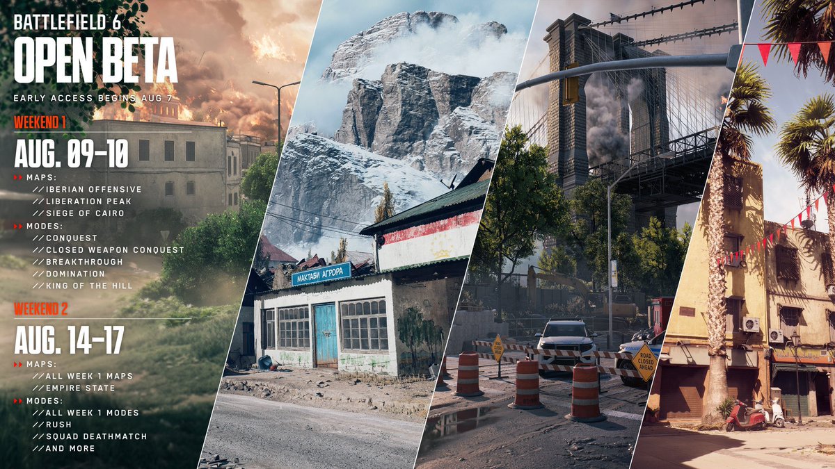 Demain matin retour de la Bêta de #Battlefield6 avec des modes supplémentaires - Rush et Squad Deathmatch et une nouvelle carte, Empire State
J’ai trop hâte 🥹❤️