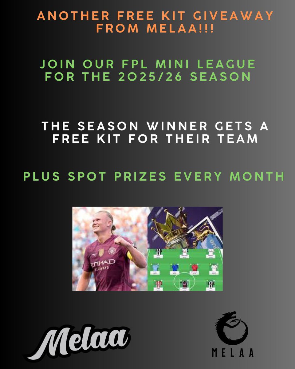 melaasports's tweet photo. Simply visit our website and subscribe to our email newsletter to get 5% off and the code to our FPL mini league

Add your FPL team to the mini-league then win the mini-league... simples!!

#grassroots #football #footballkits #sundayleague #retrokit #Melaa #football #preseason #footballshirts