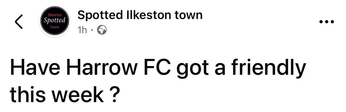 Looks like it’s not just us gagging for Harrow to be back in action…

Well you’re all in luck as we have a double fixture week this week, starting with a fixture on the road tonight!

🆚 Sunnyside FC
📍 Pit Lane, Heanor - DE75 7JL
⏰ 7:00pm

#UTA