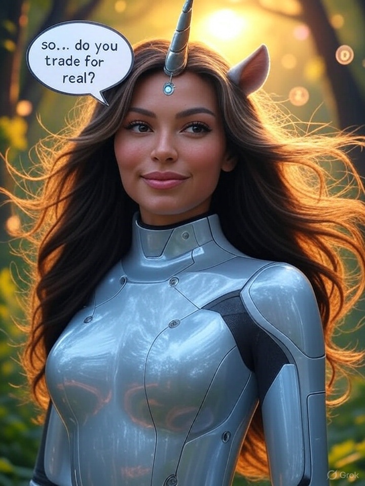 deviniela's tweet image. Women in crypto are like unicorns.
Rare, magical, and constantly being asked “so… do you trade for real?

#Crypto #CryptoNews #CryptoLife #CryptoTrading #CryptoCommunity #CryptoMeme #CryptoHumor #CryptoInvestor #CryptoTwitter #CT