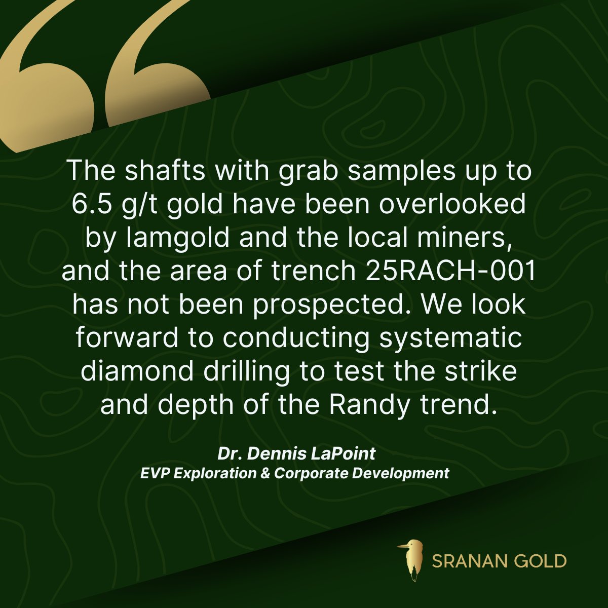SrananGold's tweet photo. #NEWS – Sranan Gold initiates diamond core drilling program on the Randy trend at the Tapanahony Project in Suriname. Read more: https://t.co/w3ToZJmD2x

#gold #mining #metals https://t.co/u6br4w9GJM