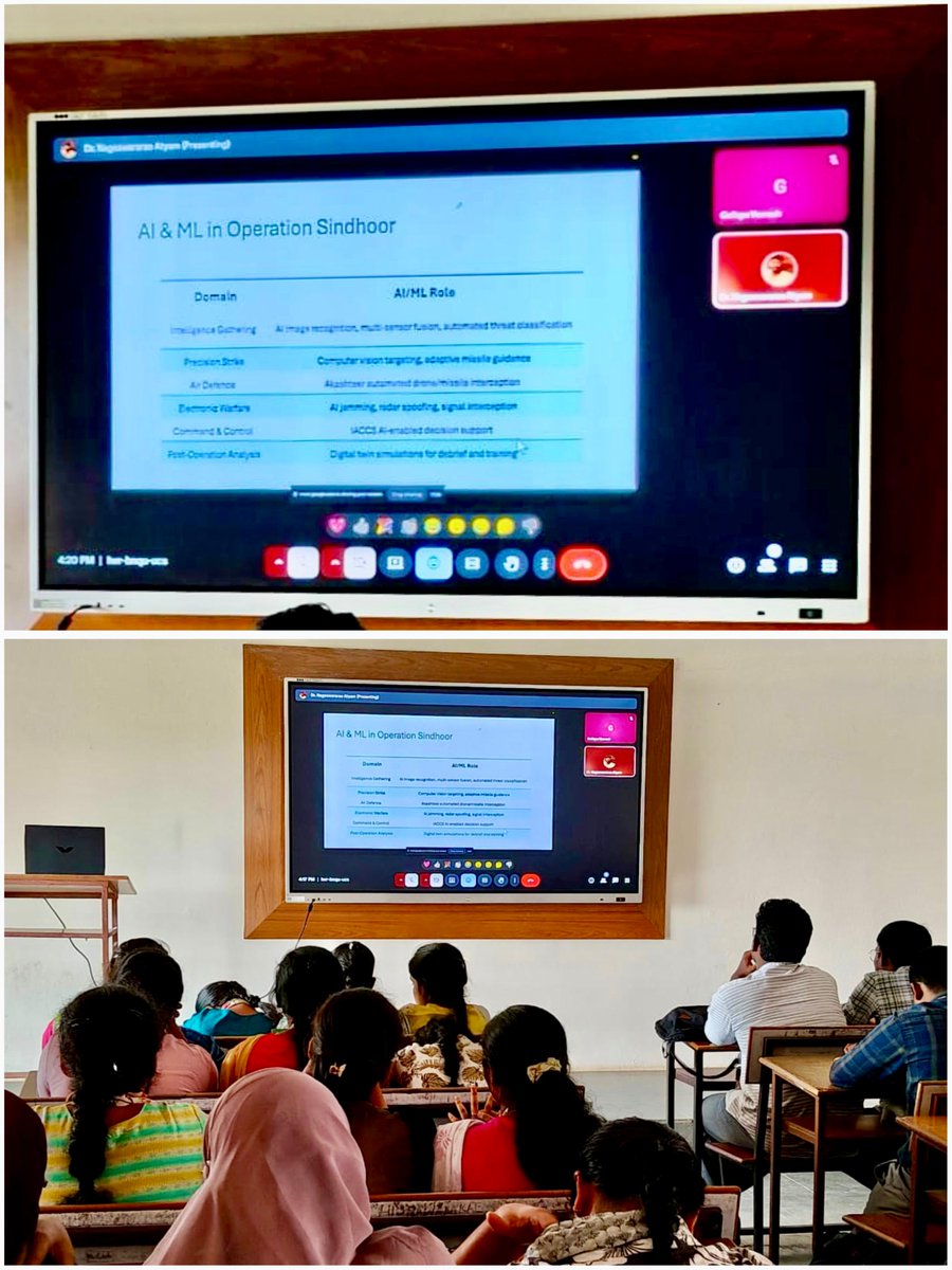 gpcetofficial's tweet image. 🚀 Expert Lecture on “Applications of AI & ML in Modern Defence Systems” 🇮🇳
#ComputationalIntelligence #Innovation #FutureTech