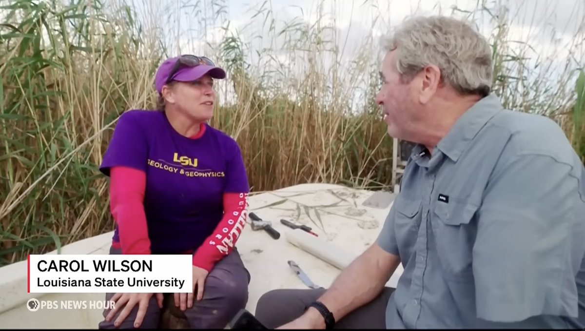 AbbiRochaTV's tweet photo. The Mississippi River Delta powers our economy, shelters wildlife &amp; shapes Gulf Coast culture. But decades-old engineering &amp; rising seas are causing it to vanish.
PBS NewsHour’s Miles O’Brien shows how @LSU  experts are racing to protect it.
@LSU_CCE @lsuscience #WBTTW 🌊 https://t.co/xLOj90c4nz