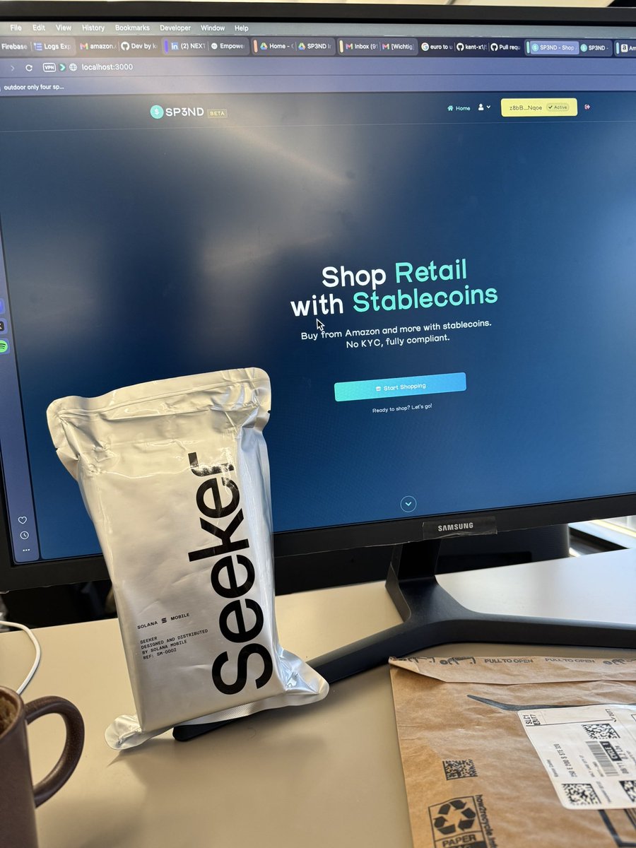 SP3NDdotshop's tweet photo. Got to meet the @solanamobile team at @mtndao 🏔️ now we can do some testing on the mobile app with the Seed Vault Wallet 🤝 https://t.co/vLThK7Y5tS