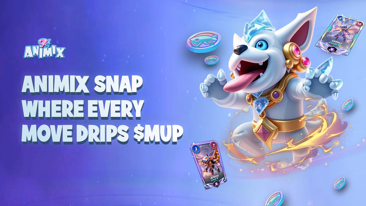 🃏 600,000+ unique AI cards. Over 50B $MUP up for grabs 💥

🔼 Animix Snap isn’t just launching… It's evolving the game.

🎁 Airdrops for new AND OG Animix players

Are you ready to open the new world…🌎

🔗 Let’s explore the article: mirror.xyz/0x1c1E5DfbBE09…

→ Ready. Build.
