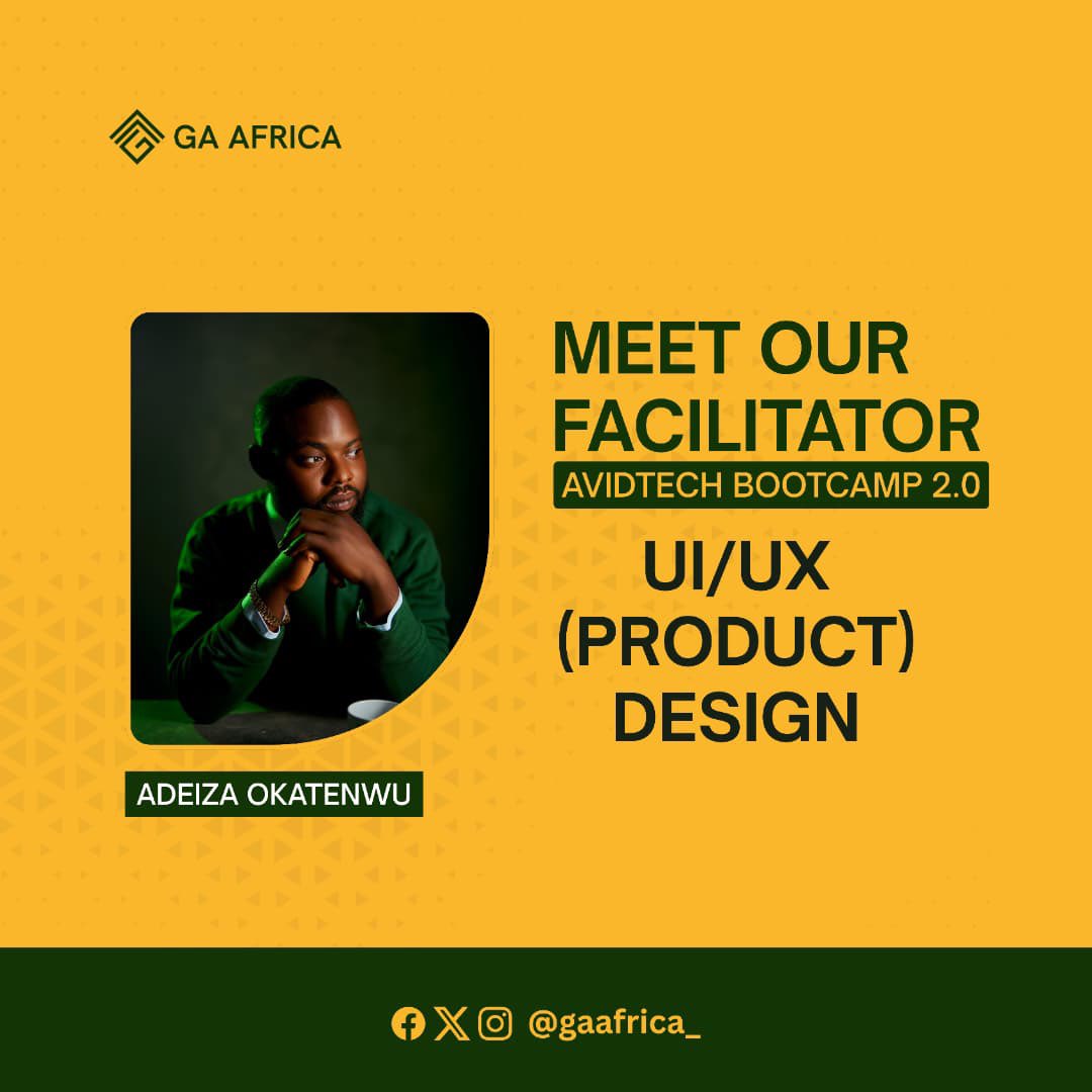 GAAfrica_'s tweet photo. Meet the fantastic Adeiza Okatenwu, leading the UI/UX track at the Growth Advantage Avidtech Bootcamp!🎉

With 6 years of experience, Adeiza will help you design user-friendly interfaces. 

Did you know? UI/UX designers are essential for creating engaging digital experiences. https://t.co/dVTji1Bgyl