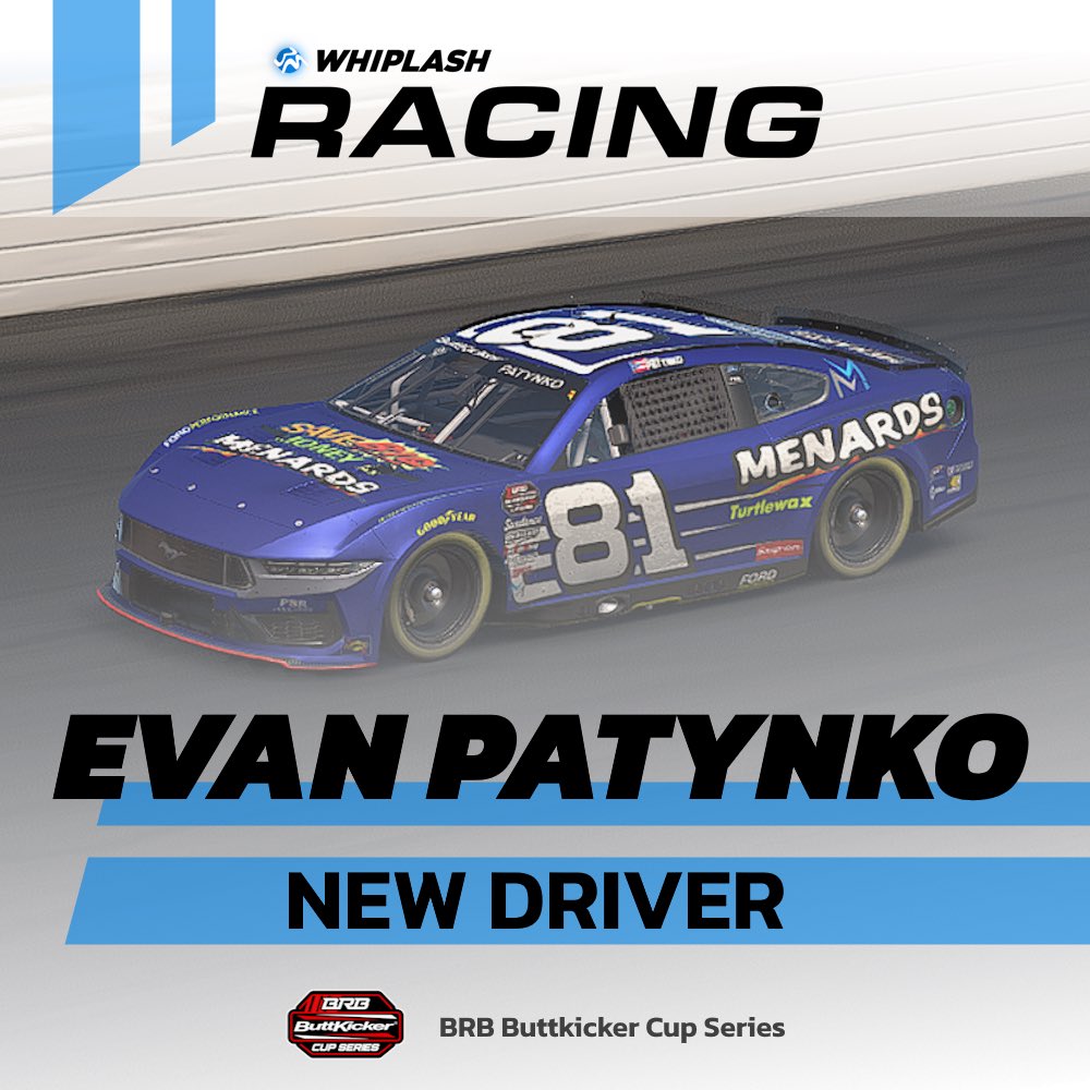 Whiplash Sim Cams and Whiplash Racing are happy to announce that Evan Patynko will be joining the team, and gearing up for <a href="/BRBRacingLeague/">BRB Racing Leagues</a> Season 5 in the No. 81 Ford!