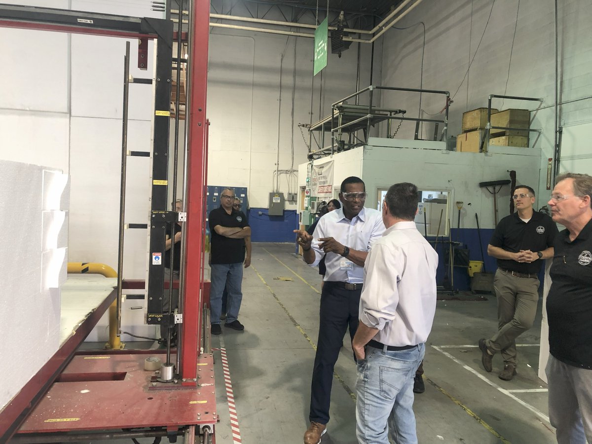 During a recent visit to Atlas Molded Products, <a href="/RepBurgessOwens/">Rep. Burgess Owens</a> joined engaging conversations on EPS #recycling, workforce development, and the future of U.S. #manufacturing.