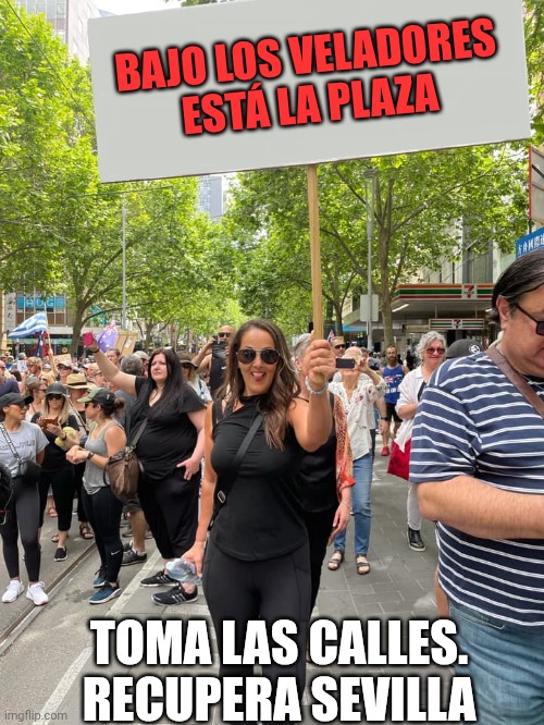 Tome nota, <a href="/jlsanzalcalde/">José Luis Sanz</a>. Un camión bien grande y una cuadrilla de operarios que se dediquen a quitar carteles publicitarios y veladores aparcados en la calle cuando el bar de turno está cerrado.