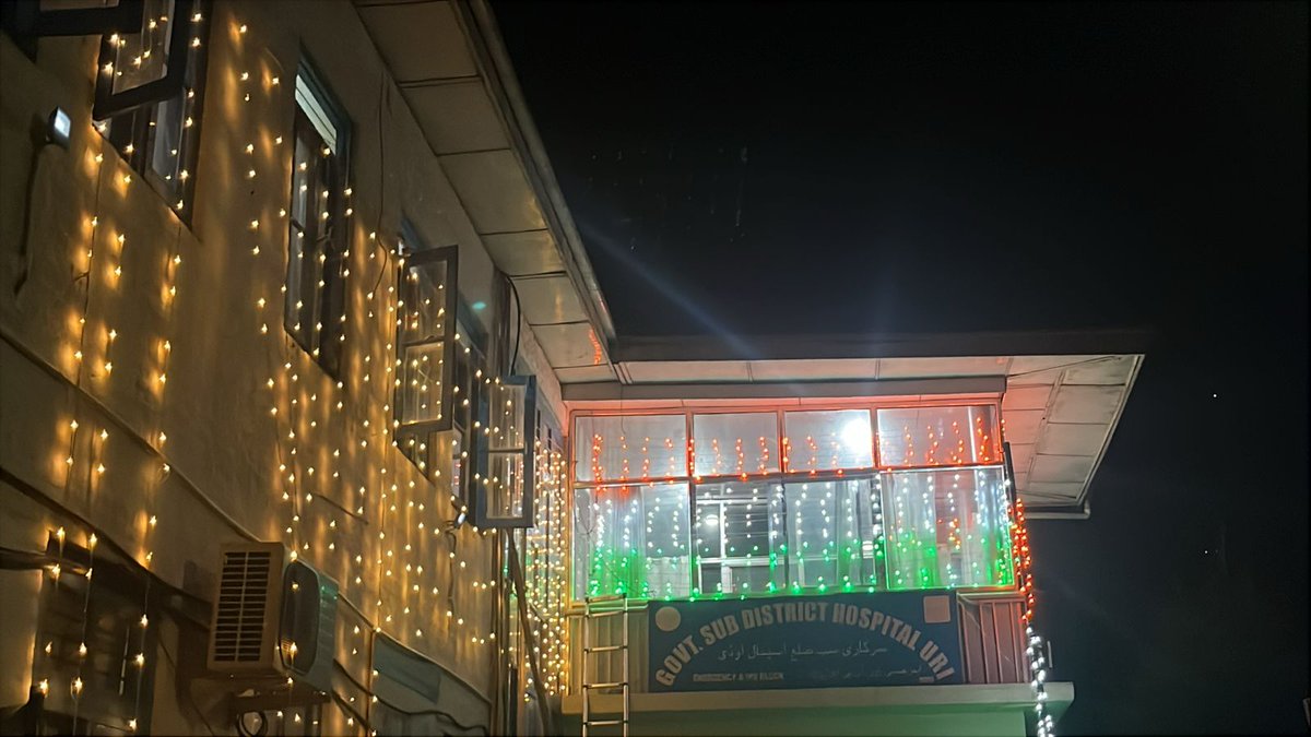 CMO Baramulla (@cmobaramulla) on Twitter photo CHC Uri glows in vibrant tricolour lights on the eve of the 79th Independence Day, spreading the message of unity, patriotism & celebration across the border town <a href="/SyedAbidShah/">Syed Abid Rasheed Shah</a> <a href="/mingasherpa/">Minga Sherpa</a> CHC Uri glows in vibrant tricolour lights on the eve of the 79th Independence Day, spreading the message of unity, patriotism & celebration across the border town <a href="/SyedAbidShah/">Syed Abid Rasheed Shah</a> <a href="/mingasherpa/">Minga Sherpa</a>