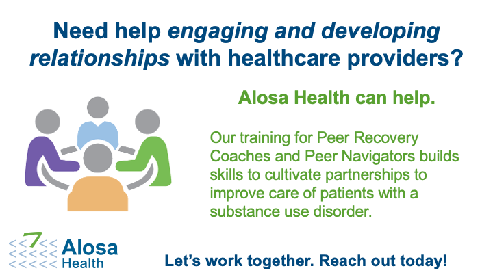 AlosaHealth's tweet photo. Contact us today to learn more about our training for Peer Recovery Coaches and Peer Navigators.

#peerrecovery #healthcare #harmreduction #evidencebasedmedicine https://t.co/okcQ5G8NEH