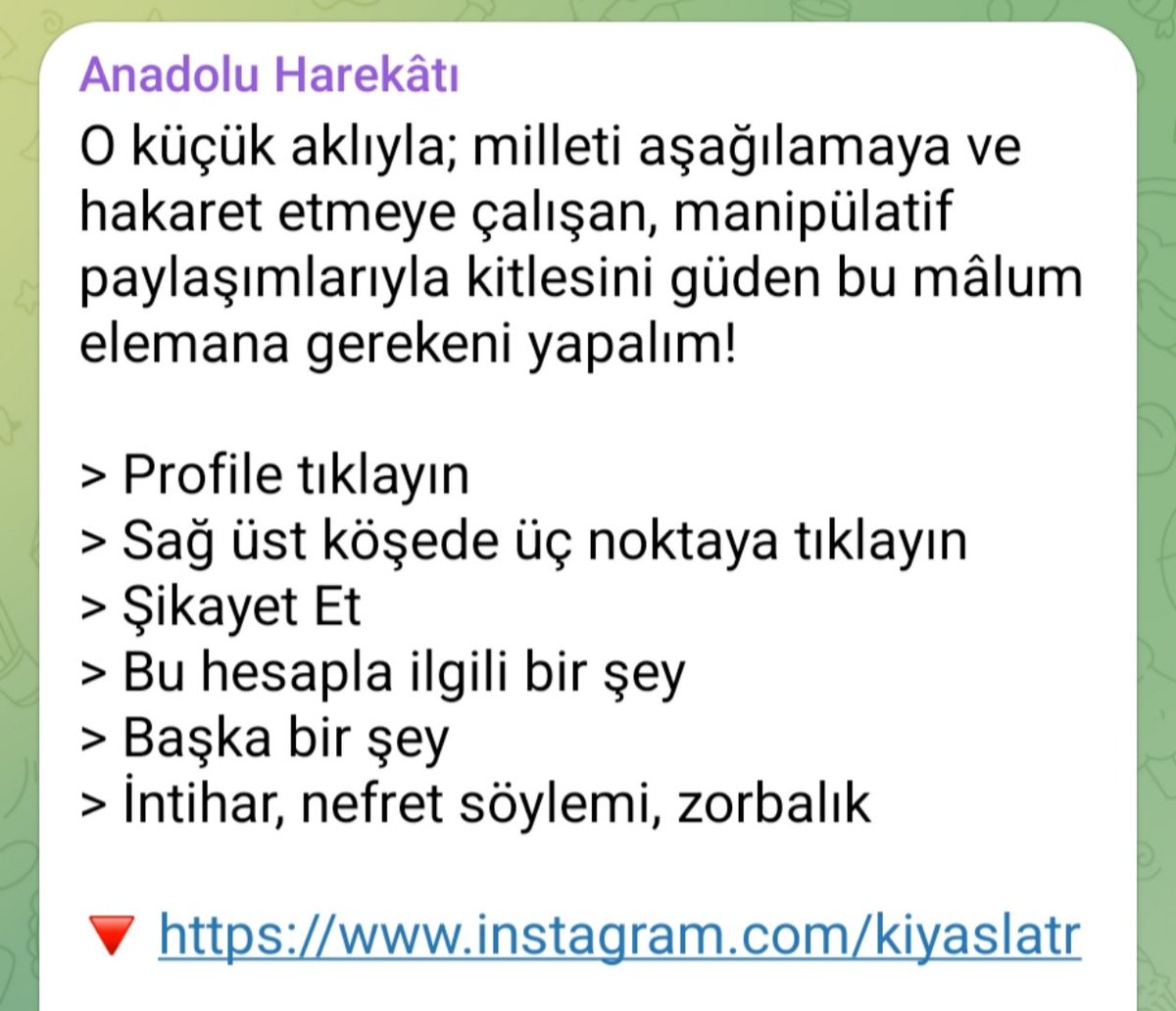 Hesabımız henüz 2 günlük olmasına ve herhangi bir politik / hakaret içerikli paylaşım yapmamamıza rağmen organize şekilde spamlanıyoruz.

Destek olmak için sayfamızın bildirimlerini açabilir, profildeki linkten IG hesabımızı da takip edebilirsiniz.