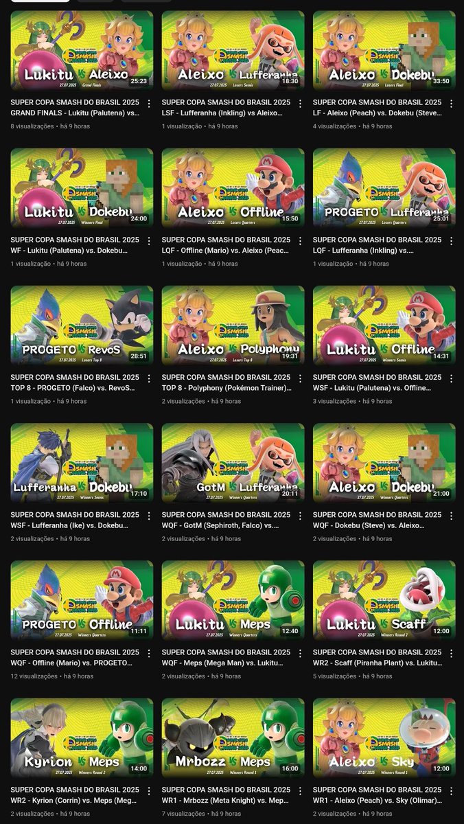 SSBU_Brasil's tweet image. As partidas da SUPER COPA SMASH DO BRASIL 2025 🇧🇷 foram postadas no nosso canal do YouTube!

O torneio final do circuito brasileiro contou com #SmashBrosUltimate do mais alto nível do país!

feat. Lukitu, Aleixo, Dokebu, Lufferanha, PROGETO, RevoS, Offline, Polyphony e +!

⬇️⬇️⬇️