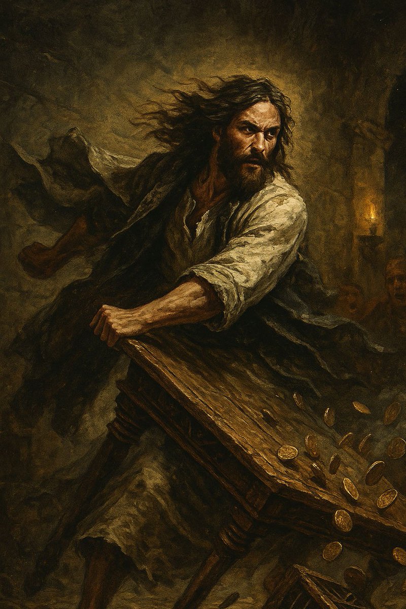 Matthew 21:12 KJV
And Jesus went into the temple of God, and cast out all them that sold and bought in the temple, and overthrew the tables of the moneychangers, and the seats of them that sold doves,