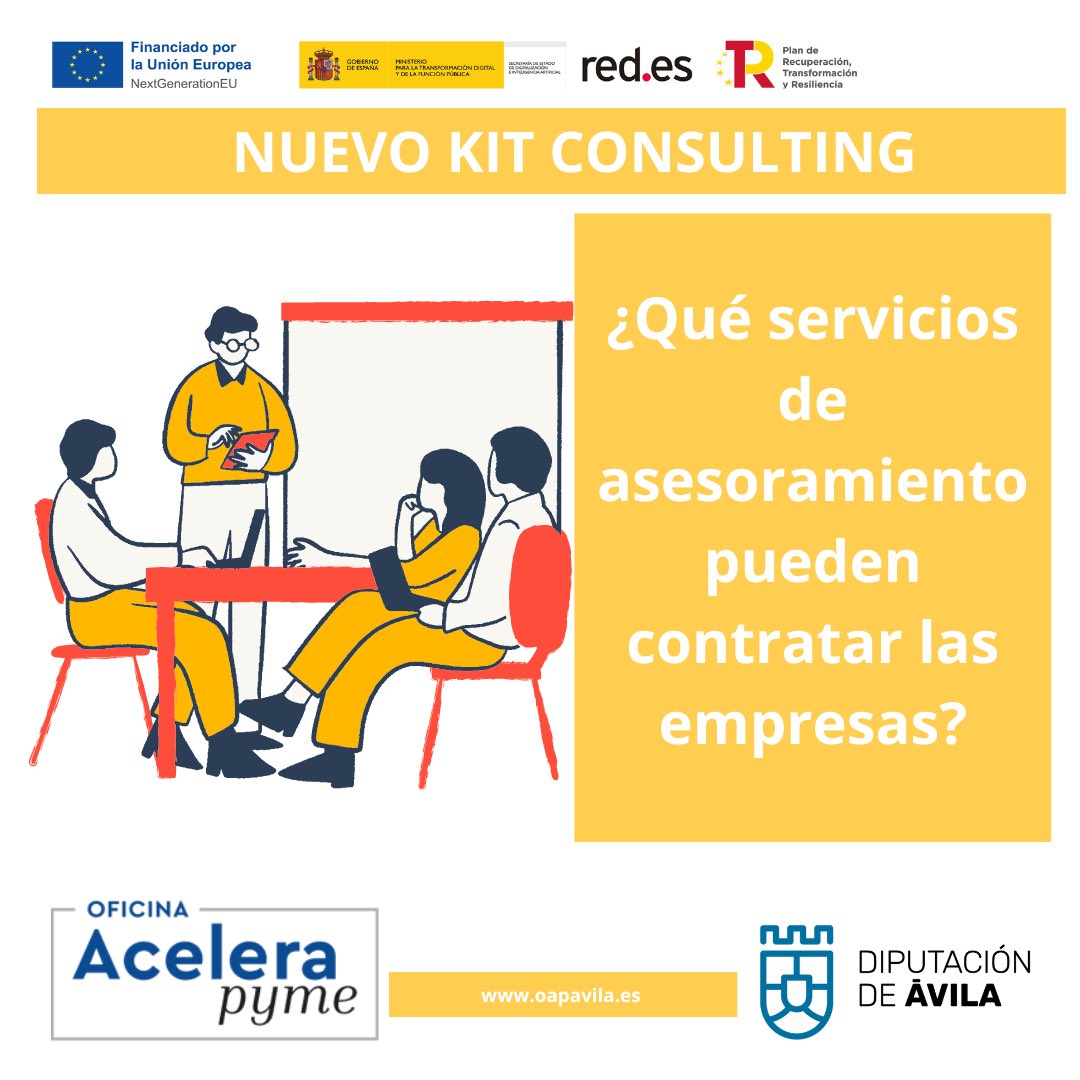 Acelerapyme_AV's tweet photo. ¡🌐🚀 Descubre los Servicios de Asesoramiento Digital con Kit Consulting! 📈💼

Las pymes beneficiarias del bono de asesoramiento digital de Kit Consulting pueden contratar uno o varios servicios de un amplio catálogo compuesto por 10 categorías @acelerapyme @redpuntoes https://t.co/T7BvpyhvBl