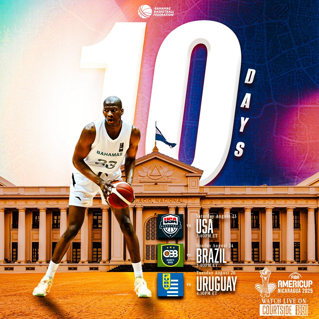 BBF (@bbfbasketball) on Twitter photo Ten days to our first Americup matchup. Let’s make it legendary🏆#242totheworld🌎🇧🇸 #Bahamasbasketball #legacyinprogress Ten days to our first Americup matchup. Let’s make it legendary🏆#242totheworld🌎🇧🇸 #Bahamasbasketball #legacyinprogress