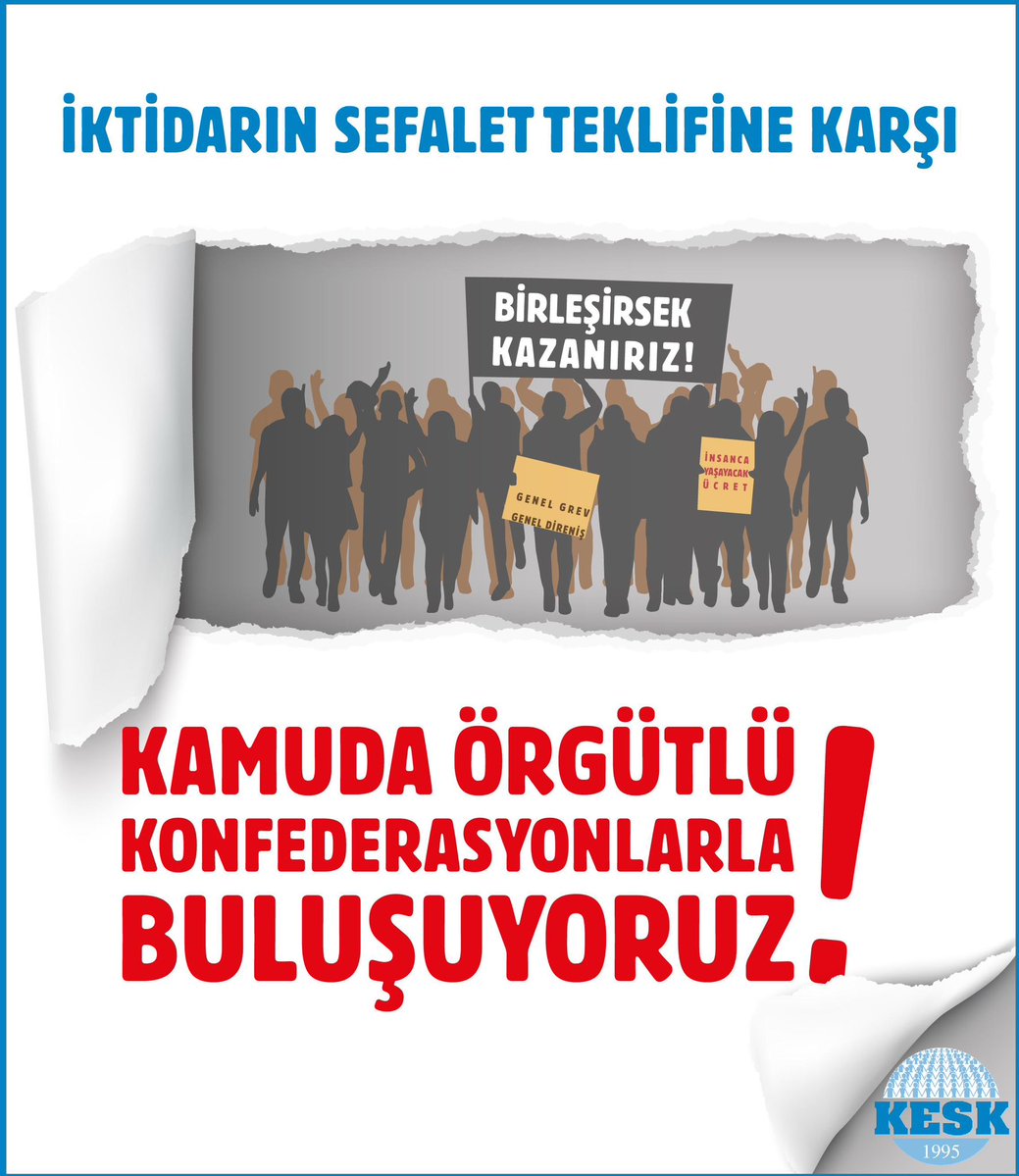 KESK (@kesk1995) on Twitter photo Kamuda örgütlü konfederasyonlarla, Kamu İşveren Heyeti’nin sefalet teklifine karşı 14 Ağustos’ta buluşuyoruz!
Birleşirsek Kazanırız!
<a href="/MemurSenKonf/">Memur-Sen</a> <a href="/Kamu_Sen/">Türkiye Kamu-Sen</a> <a href="/kamuiskonf/">Birleşik Kamu-İş Konfederasyonu</a> <a href="/HurEgitimSen/">Hürriyetçi Eğitim Sen Genel Merkezi</a> <a href="/asimsengnlmrk/">ASİM SEN</a> <a href="/milsenofficial/">Mil-Sen Konfederasyonu</a> <a href="/DMKonfederasyon/">Devlet Memurları Konfederasyonu</a> <a href="/calisansen/">ÇALIŞAN-SEN KONFEDERASYONU</a> <a href="/MuhendisTekSen/">Mühendis Tek-Sen</a> <a href="/baskkonfederas/">BASK</a> Kamuda örgütlü konfederasyonlarla, Kamu İşveren Heyeti’nin sefalet teklifine karşı 14 Ağustos’ta buluşuyoruz!
Birleşirsek Kazanırız!
<a href="/MemurSenKonf/">Memur-Sen</a> <a href="/Kamu_Sen/">Türkiye Kamu-Sen</a> <a href="/kamuiskonf/">Birleşik Kamu-İş Konfederasyonu</a> <a href="/HurEgitimSen/">Hürriyetçi Eğitim Sen Genel Merkezi</a> <a href="/asimsengnlmrk/">ASİM SEN</a> <a href="/milsenofficial/">Mil-Sen Konfederasyonu</a> <a href="/DMKonfederasyon/">Devlet Memurları Konfederasyonu</a> <a href="/calisansen/">ÇALIŞAN-SEN KONFEDERASYONU</a> <a href="/MuhendisTekSen/">Mühendis Tek-Sen</a> <a href="/baskkonfederas/">BASK</a>
