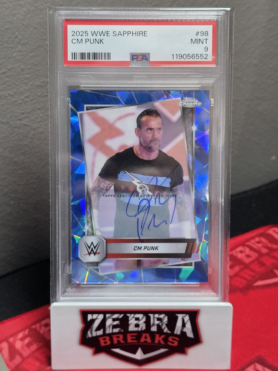 TopofCard's tweet image. For #wrestlingcardwednesday this week, some PSA Returns for my collection!
2018 @leaf_cards Hiroshi Tanahashi /25 Auto PSA 10
2025 Topps NOW Orton/Cena (Backlash) /25 PSA 9
2025 @Topps Industry Conference Tiffany Stratton Auto PSA 9
2025 Topps Sapphire CM Punk Auto PSA 9!
