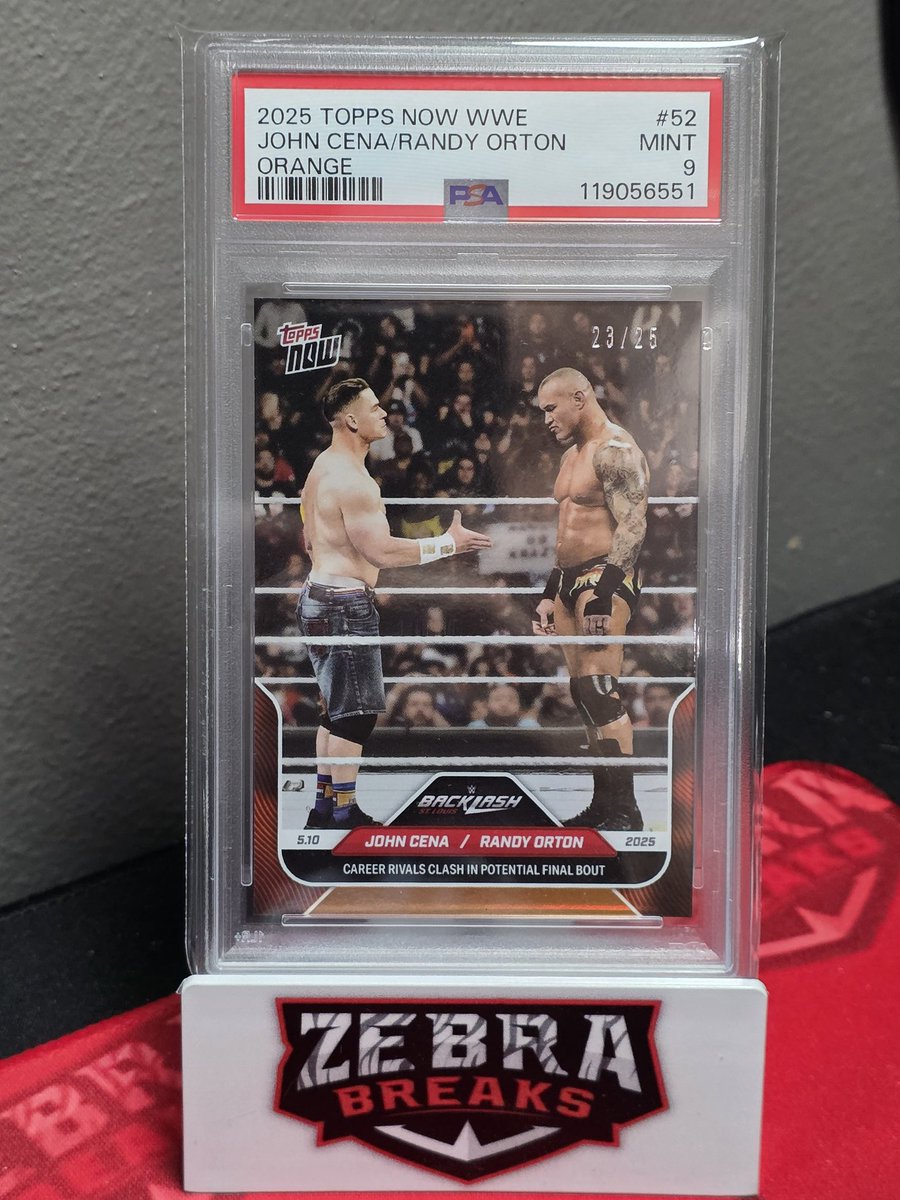 TopofCard's tweet image. For #wrestlingcardwednesday this week, some PSA Returns for my collection!
2018 @leaf_cards Hiroshi Tanahashi /25 Auto PSA 10
2025 Topps NOW Orton/Cena (Backlash) /25 PSA 9
2025 @Topps Industry Conference Tiffany Stratton Auto PSA 9
2025 Topps Sapphire CM Punk Auto PSA 9!