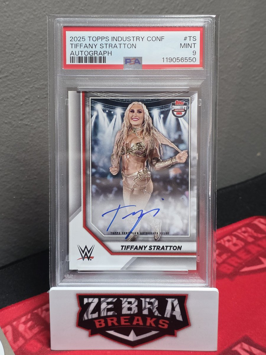TopofCard's tweet image. For #wrestlingcardwednesday this week, some PSA Returns for my collection!
2018 @leaf_cards Hiroshi Tanahashi /25 Auto PSA 10
2025 Topps NOW Orton/Cena (Backlash) /25 PSA 9
2025 @Topps Industry Conference Tiffany Stratton Auto PSA 9
2025 Topps Sapphire CM Punk Auto PSA 9!