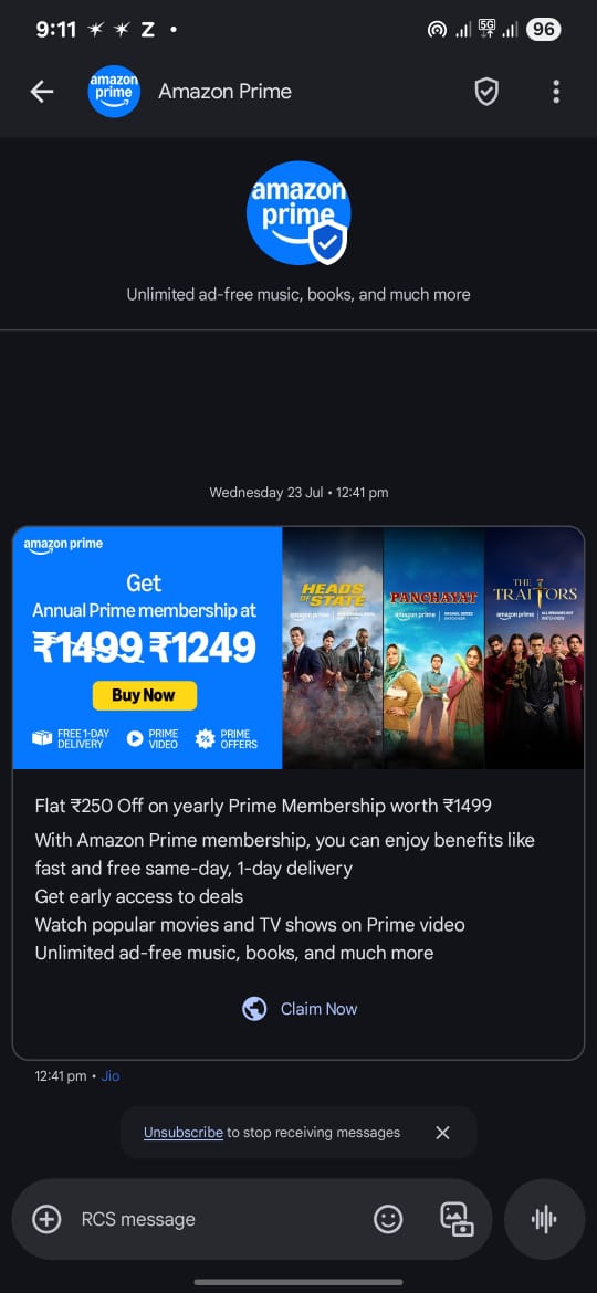 HPavnesh's tweet photo. @PrimeVideoIN @iHrithik @iTIGERSHROFF Paid ₹1199 for Amazon Prime membership on discount, but it showed “already redeemed” and I didn’t get the membership. Amount deducted, no help from customer support. This is unacceptable. @amazonIN please fix this ASAP. #AmazonPrime #AmazonIssue https://t.co/VtL4LmVz4n