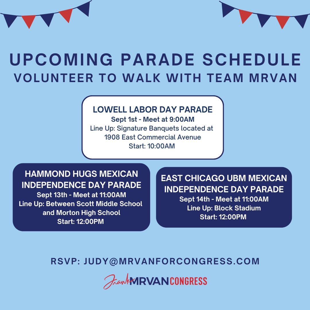 mrvan4congress's tweet photo. Sign up to walk with Team Mrvan in an upcoming parade near you in September! RSVP to join us by emailing Judy Katz at judy@mrvanforcongress.com https://t.co/Ud8bINCDso