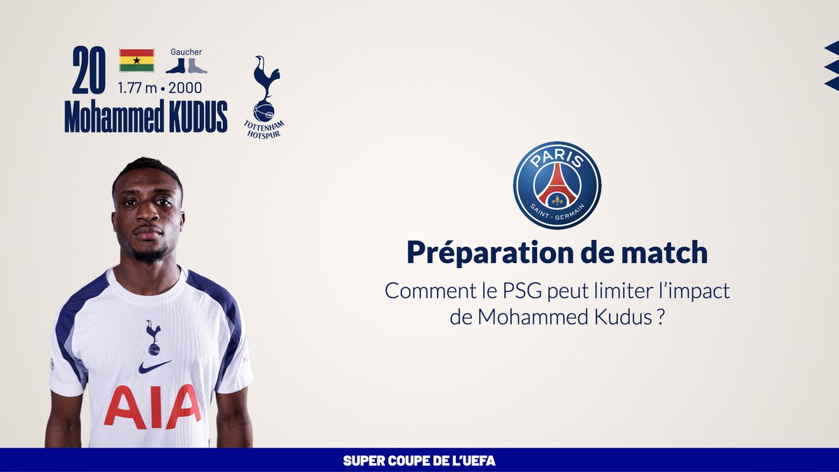 • PSG vs Tottenham – Comment freiner Mohammed Kudus ?

🌍 Comment Thomas Frank organise ses attaques autour de lui
↩️ Sa préférence limitante
🃏 Son approche manipulatrice
🆚 Pourquoi Nuno pourrait être en difficulté face à lui

📹 drive.google.com/file/d/1tlK7T-…