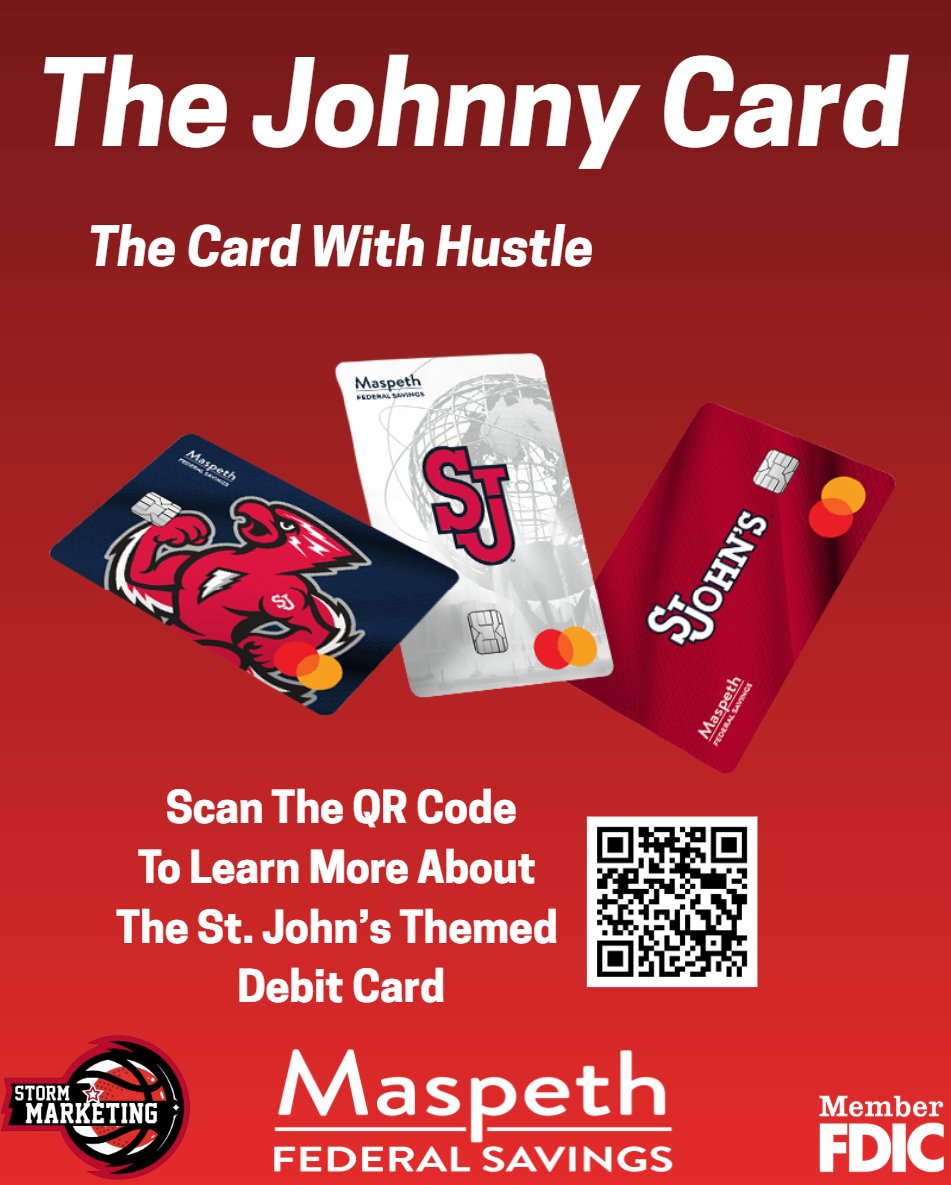 Attention St. John’s fans, there is no better way to represent the Johnnies than with the Johnny Card, the St. John’s themed debit card from Maspeth Federal Savings

For more information, visit Maspethfederal.com today!

#StJohns #RedStorm #WeAreNewYorksTeam #JohnnyCard #NYC