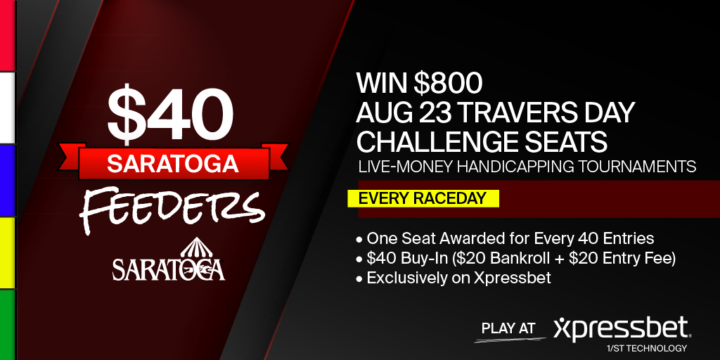 Xpressbet (@xpressbet) on Twitter photo Today's Live-Money Tournaments 🚨
🥇 $40 Saratoga Feeder // Cutoff: R5 (3:26PM ET)
🥈 $40 <a href="/CanterburyPark/">Canterbury Park</a> Feeder // Cutoff: R3 (7:10PM ET)
Register Now ⤵
xpressbet.com/tournaments Today's Live-Money Tournaments 🚨
🥇 $40 Saratoga Feeder // Cutoff: R5 (3:26PM ET)
🥈 $40 <a href="/CanterburyPark/">Canterbury Park</a> Feeder // Cutoff: R3 (7:10PM ET)
Register Now ⤵
xpressbet.com/tournaments
